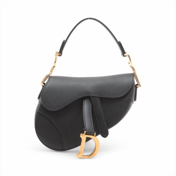 Dior Handbags - Christian Dior Saddle Bag Leather Shoulder bag Black